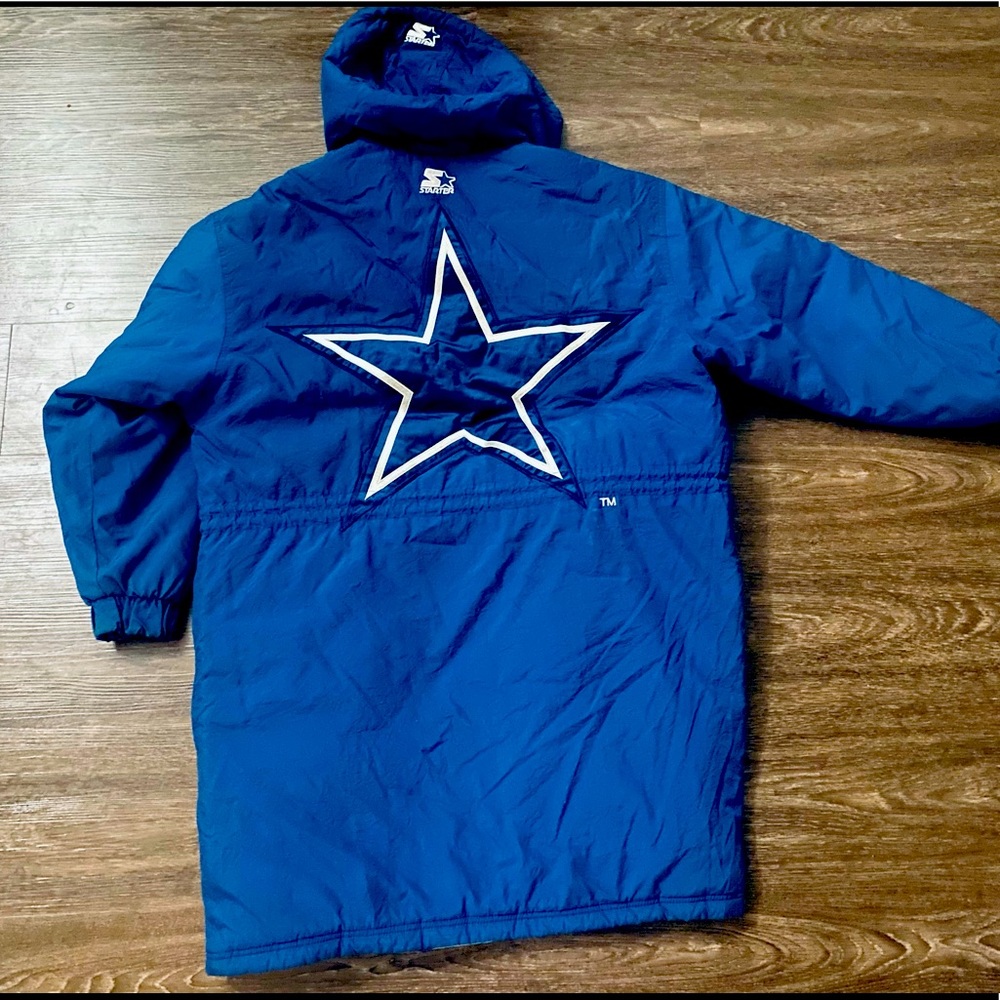 Vintage Starter Dallas Cowboys Trench Coat Jacket Gem